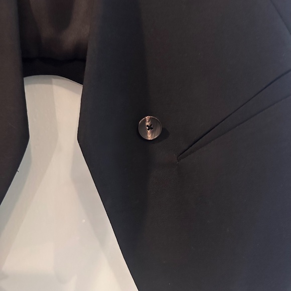 Helmut Lang Crop Wool Blend Tuxedo Blazer Size 2 - Picture 8 of 8